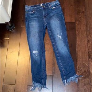 Free People cropped dark wash jeans size 28